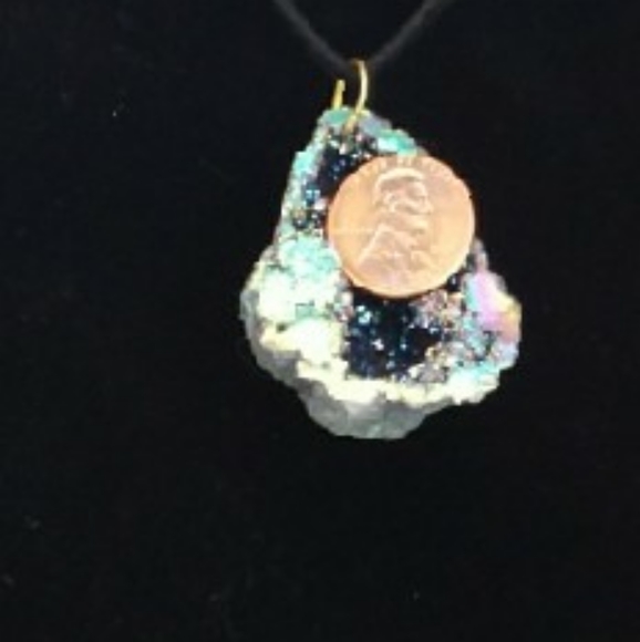 Handmade Celestial Aura Geode Necklace - Picture 6 of 6